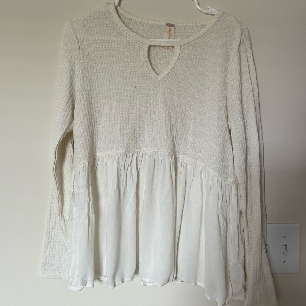 Altar’d State white long sleeve top Medium